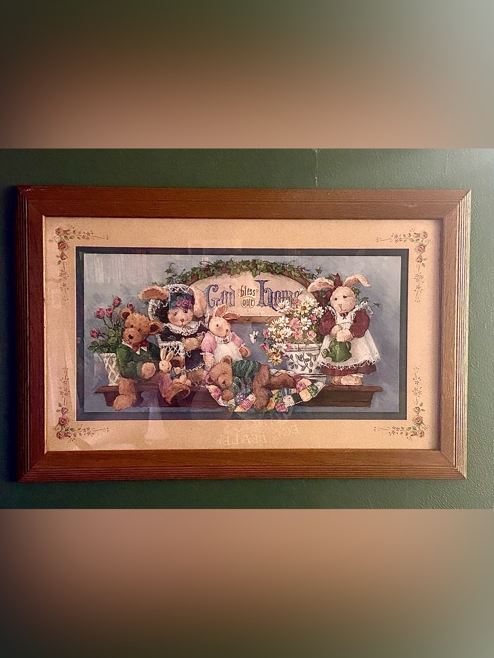 Vintage home co interiors 14x22 god bless our home photo frame